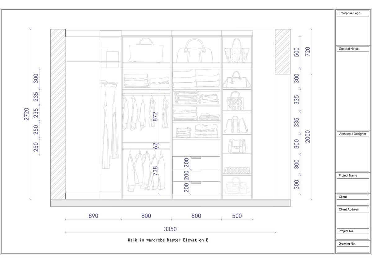 Architectural floor plan or elevation drawing showing room layouts, dimensions, and measurements in a grid-style blueprint format