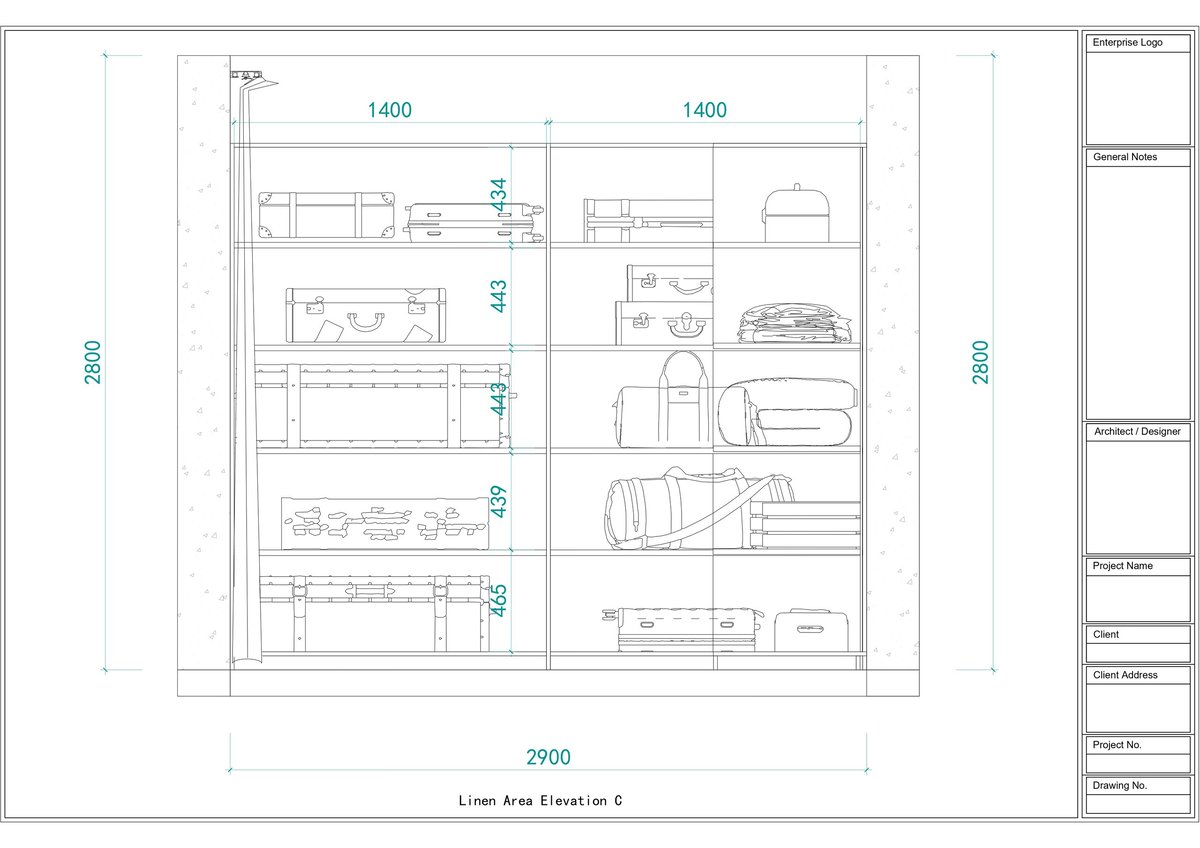 Architectural floor plan elevation drawing showing furniture layout and dimensions for a living room interior design